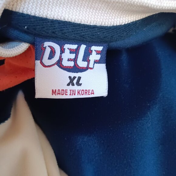 Vintage XL 90's Sweatshirt Pullover Delf Sports "America" Embroidered Jersey - Picture 4 of 7